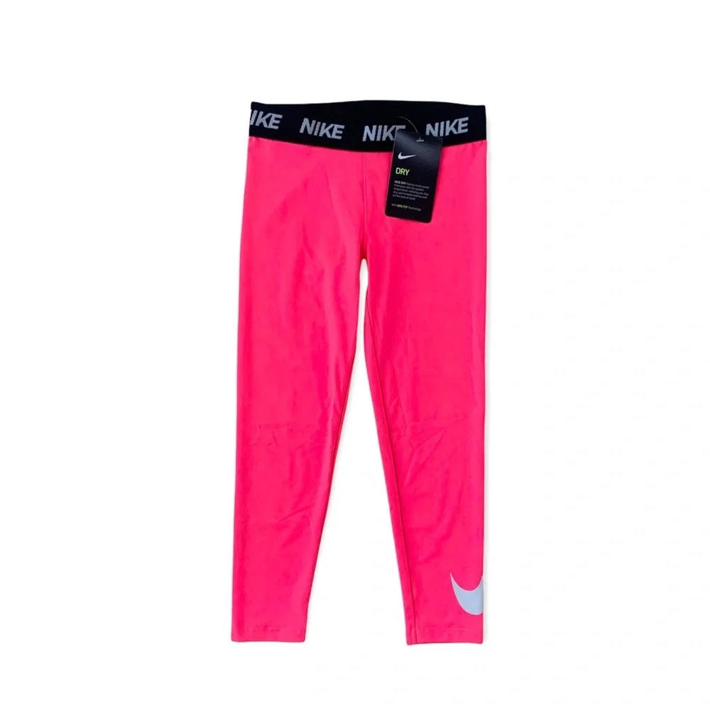 🌸New🌸 Nike Girls stretch Legging Size 5-6Y Hot Pink NWT